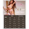 imageRSLOVE Women Lingerie Sets with Garter Belt 3 Piece Lace Teddy Babydoll BodysuitWhitepink