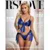 imageRSLOVE Women Sexy Lingerie Set Satin Bow Tie 2 Piece Bra and Panty SetsBlue