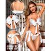 imageRSLOVE Women Sexy Lingerie Set Satin Bow Tie 2 Piece Bra and Panty SetsWhite