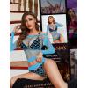 imageRSLOVE Women Sexy Mesh Lingerie Fishnet Babydoll Free Size Bodysuit See Through Shirts Long SleeveLight Blue