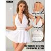 imageRSLOVE Womens Lingerie Lace Babydoll  Sexy Chemise with Halter Neck Backless Mesh Nightgown Spaghetti Straps SleepwearWhite