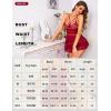 imageRSLOVE Womens Lingerie Lace Babydoll  Sexy Nightwear VNeck Strappy Nightgown with ThongWine Red