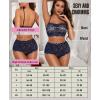 imageRSLOVE Womens Sexy Lingerie for Women  2 Piece Lace Floral Lingerie Set with Bra and High Waist Underwear Pajamas NightgownNavy Blue