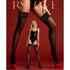 imageRSLOVE Thigh High Stockings for Women  Sexy Silicone Lace Top Sheer Over Knee Silky Lingerie StockingBlack2 Pairs