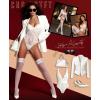 imageRSLOVE Thigh High Stockings for Women  Sexy Silicone Lace Top Sheer Over Knee Silky Lingerie StockingWhite