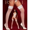 imageRSLOVE Thigh High Stockings for Women  Sexy Silicone Lace Top Sheer Over Knee Silky Lingerie StockingWhite