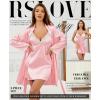 imageRSLOVE Womens Satin Sleepwear Set  2 Piece Lace Cami Nightgown and Long Sleeve Robe Sexy Silk Pajamas Lingerie for WomenPink