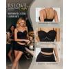 imageRSLOVE Womens Summer Pajamas Sets  Soft Pj Sets 2 Piece Cami Shorts Set Lingerie Sleepwear Casual LoungewearBlack
