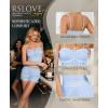 imageRSLOVE Womens Summer Pajamas Sets  Soft Pj Sets 2 Piece Cami Shorts Set Lingerie Sleepwear Casual LoungewearBlue