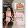 imageRSLOVE Womens Summer Pajamas Sets  Soft Pj Sets 2 Piece Cami Shorts Set Lingerie Sleepwear Casual LoungewearPink
