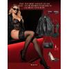 imageRSLOVE Womens Thigh High Stockings  Lace Top Stay Up Silky Semi Sheer Pantyhose Antiskid SiliconeBlack