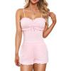 imageRSLOVE Womens Summer Pajamas Sets  Soft Pj Sets 2 Piece Cami Shorts Set Lingerie Sleepwear Casual LoungewearPink