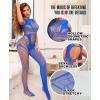 imageRSLOVE Sexy Lingerie Exotic Bodystocking  Fishnet Cut Out Lingerie Mesh Bodysuit One Piece Babydoll Rave OutfitsBlue