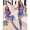 imageRSLOVE Sexy Lingerie Exotic Bodystocking  Fishnet Cut Out Lingerie Mesh Bodysuit One Piece Babydoll Rave OutfitsBlue