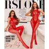 imageRSLOVE Sexy Lingerie Exotic Bodystocking  Fishnet Cut Out Lingerie Mesh Bodysuit One Piece Babydoll Rave OutfitsRed
