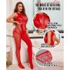 imageRSLOVE Sexy Lingerie Exotic Bodystocking  Fishnet Cut Out Lingerie Mesh Bodysuit One Piece Babydoll Rave OutfitsRed
