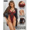 imageRSLOVE Sexy Womens Lingerie Set  2 Piece Lace Kimono Robe with Lace Teddy Lingerie Bodysuit SexyBlackred