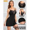 imageRSLOVE Womens Nightgown Sexy Lingerie  Lace V Neck Babydoll Chemise Soft Slip Sleepwear Exotic OutfitsBlack