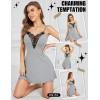 imageRSLOVE Womens Nightgown Sexy Lingerie  Lace V Neck Babydoll Chemise Soft Slip Sleepwear Exotic OutfitsGray
