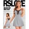 imageRSLOVE Womens Nightgown Sexy Lingerie  Lace V Neck Babydoll Chemise Soft Slip Sleepwear Exotic OutfitsGray