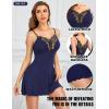 imageRSLOVE Womens Nightgown Sexy Lingerie  Lace V Neck Babydoll Chemise Soft Slip Sleepwear Exotic OutfitsNavy Blue