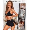 imageRSLOVE Sexy Pajamas for Women Soft Lingerie Set Lace Trim Sleepwear 2 piece Pjs Shorts SetBlack