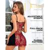 imageRSLOVE Womens Lingerie Sexy Nightgowns Lace Babydoll Chemise Strappy Sleepwear Sleep DressBlack Red