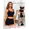imageRSLOVE Womens Sexy Pajama Sets Lace Trim Cami Shorts Sets SleepwearBlack
