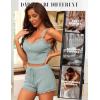 imageRSLOVE Womens Sexy Pajama Sets Lace Trim Cami Shorts Sets SleepwearLight Blue