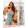 imageRSLOVE Womens Sexy Pajama Sets Lace Trim Cami Shorts Sets SleepwearLight Blue