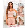 imageRSLOVE Womens Sexy Pajama Sets Lace Trim Cami Shorts Sets SleepwearPink
