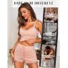 imageRSLOVE Womens Sexy Pajama Sets Lace Trim Cami Shorts Sets SleepwearPink