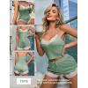 imageRSLOVE Womens Sexy Pajamas Sets Lace Trim Cami Shorts Sets PJ Set Lounge Set SleepwearGreen