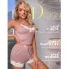 imageRSLOVE Womens Sexy Pajamas Sets Lace Trim Cami Shorts Sets PJ Set Lounge Set SleepwearPink