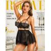 imageRSLOVE Lingerie for Women Lace Babydoll Chemise Sexy High Waisted Nightdress Sleepwear SetBlack