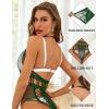 imageRSLOVE Lingerie for Women Sexy Lace Bodysuit Fishnet Teddy One Piece Deep V Mesh BabydollGreen