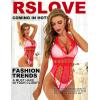 imageRSLOVE Lingerie for Women Sexy Lace Bodysuit Fishnet Teddy One Piece Deep V Mesh BabydollRed