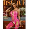 imageRSLOVE Womens Fishnet Bodystocking Sexy Exotic Lingerie Crotchless One Piece Bodysuit Plus Size TightsFluorescent Pink