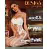 imageRSLOVE Womens Fishnet Bodystocking Sexy Exotic Lingerie Crotchless One Piece Bodysuit Plus Size TightsWhite