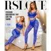 imageRSLOVE Womens Sexy Lingerie Sets Bodystocking  Fishnet Bodysuit Sexy Camisole top ampamp Stocking 2 Piece Cutout Fishnet LeggingBlue