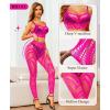 imageRSLOVE Womens Sexy Lingerie Sets Bodystocking  Fishnet Bodysuit Sexy Camisole top ampamp Stocking 2 Piece Cutout Fishnet LeggingFluorescent Pink