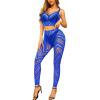 imageRSLOVE Womens Sexy Lingerie Sets Bodystocking  Fishnet Bodysuit Sexy Camisole top ampamp Stocking 2 Piece Cutout Fishnet LeggingBlue