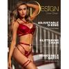 imageRSLOVE Garter Set Lingerie for Women Sexy Underwire 6 Piece Sets Strappy Chain Bra and Panty set