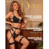imageRSLOVE Lingerie Set for Women 4 Pieces Sexy Strappy Push Up Bra and Panty Sets with Chain Naughty Underwire Garter SetBlack