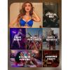 imageRSLOVE Lingerie Set for Women 4 Pieces Sexy Strappy Push Up Bra and Panty Sets with Chain Naughty Underwire Garter SetBlue