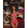 imageRSLOVE Women Lingerie Set with Garter Belt  4 Piece Strappy Lingerie Underwire Push Up Bra and Panty Exotic Brassieres SetPink