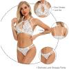 imageRSLOVE Women Sexy Lingerie Set Lace Bra and Panty Sets 2 Piece Babydoll Lace Teddy BodysuitWhite