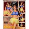 imageRSLOVE Sexy Womens Lingerie Set  Sexy Cosplay Lingerie Set Princess Lingerie Halloween Costumes Halloween Lingerie Role PlayBlueyellow