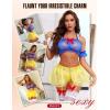 imageRSLOVE Sexy Womens Lingerie Set  Sexy Cosplay Lingerie Set Princess Lingerie Halloween Costumes Halloween Lingerie Role PlayBlueyellow