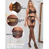 imageRSLOVE Womens Lace Top Thigh High Sheer Stockings Antiskid Silicone Ultra Shimmery PantyhoseCoffee